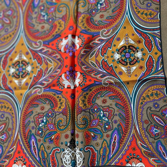 Vintage Christian Dior Silk Paisley Scarf - Picture 10 of 13